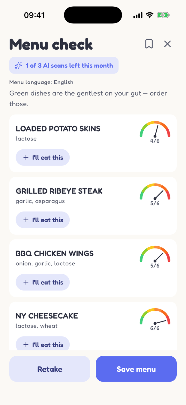 Rumbelly Menu check: dishes ranked, gentlest first